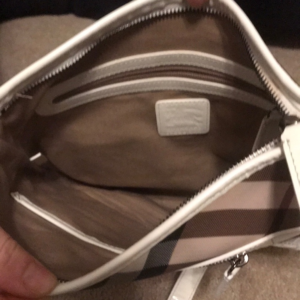 Burberry Super Nova Check Cross Body Bag White - Picture 3 of 4